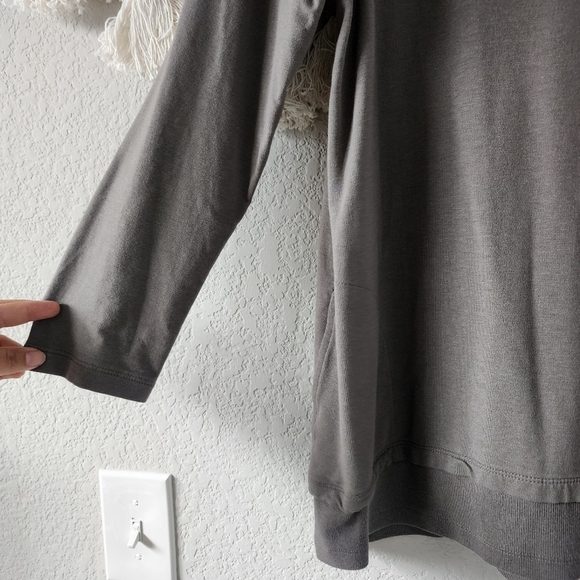 Pure J.jill Gray Jersey Knit Cotton Tunic Pullover Top Minimalist Modest L/P - Picture 4 of 10